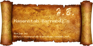 Hasenstab Barnabás névjegykártya